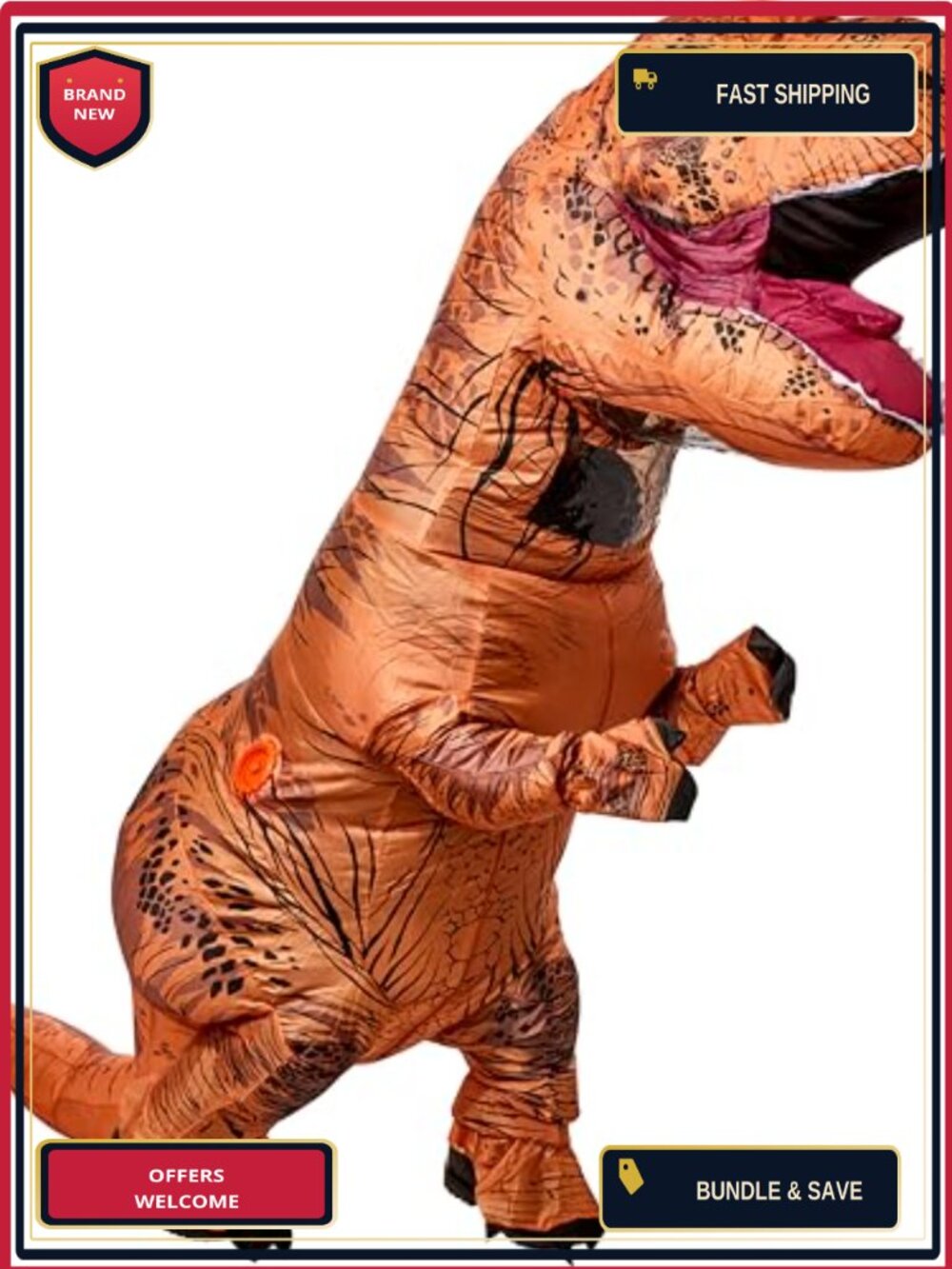 Rubies Jurassic World Inflatable T-Rex Costume Adult Fan Power Pack